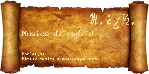 Musics Árpád névjegykártya